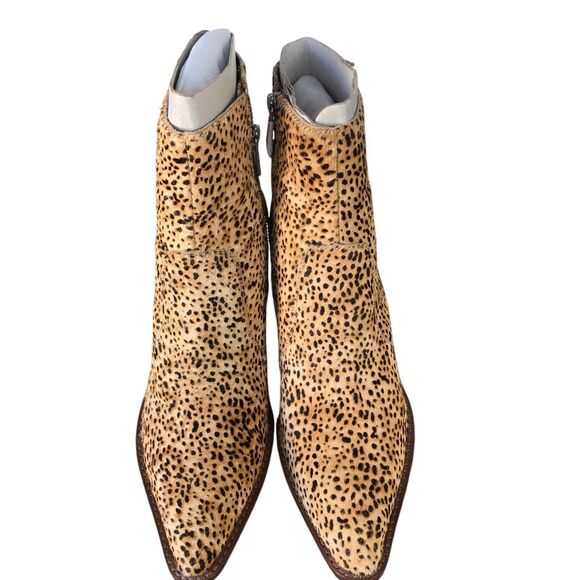 Dolce Vita Western Almond Toe Calf Hair Leopard $170 Block Heel Bootie Sz 9 NEW - Picture 15 of 15